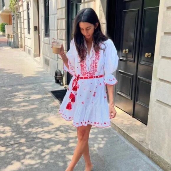 Alemais	HEARTS EMBROIDERED MINI DRESS - Picture 2 of 11